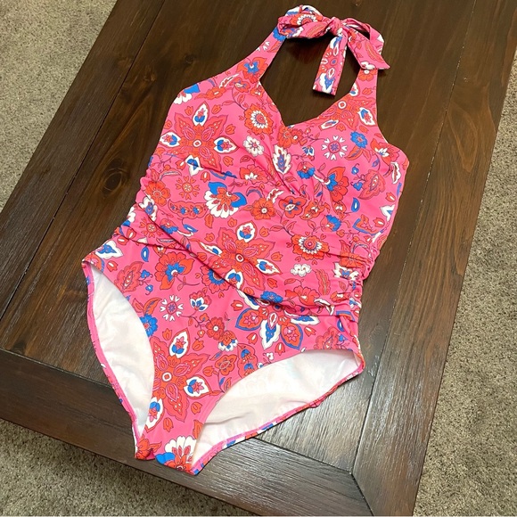 Boden Pink Floral One Piece Swimsuit - Picture 7 of 12
